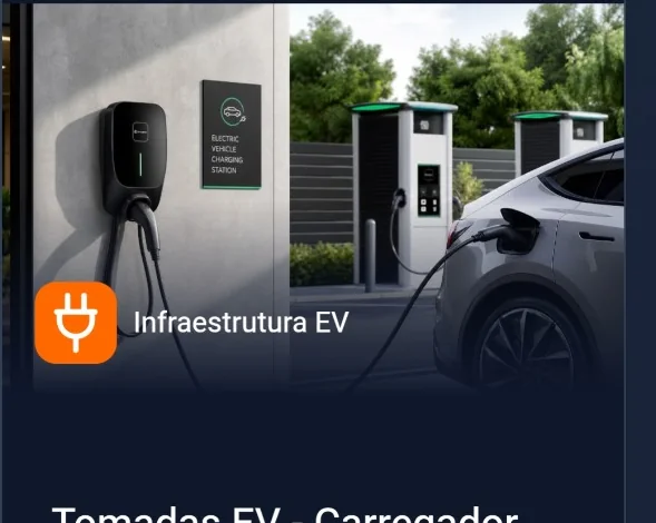 Imagem ilustrativa de estações de recarga de veículos